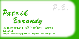 patrik borondy business card